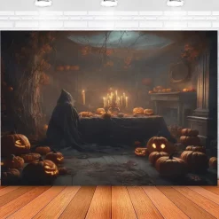 Halloween Decorations Hanging Tapestry Jack O Lantern Pumpkins Wall Art Large Tapestry Mural Decor Photograph Backdrop Blanket Curtain Home Bedroom Living Room Decoration Mansion Haunted House