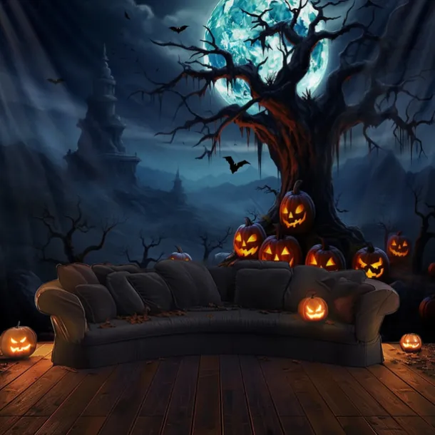 Halloween Decorations Hanging Tapestry Jack O Lantern Pumpkin Tree Wall Art Large Tapestry Mural Decor Photograph Backdrop Blanket Curtain Home Bedroom Living Room