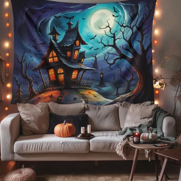 Halloween Decorations Hanging Tapestry Scarecrow Pumpkin Wall Art Large Tapestry Mural Decor Photograph Backdrop Blanket Curtain Home Bedroom Living Room
