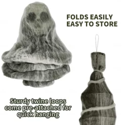 Halloween Decorations Hanging Cocoon Corpse,72 Inch Scary Hanging Cocoon Corpse Propsor,Haunted Yard Indoor & Outdoor Decor Terror Props