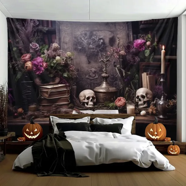 Halloween Decorations Hunted House Hanging Tapestry Wall Art Large Tapestry Mural Decor Photograph Backdrop Blanket Curtain Home Bedroom Living Room