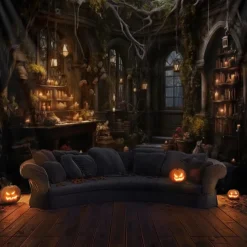 Halloween Decorations Hunted House Hanging Tapestry Wall Art Large Tapestry Mural Decor Photograph Backdrop Blanket Curtain Home Bedroom Living Room