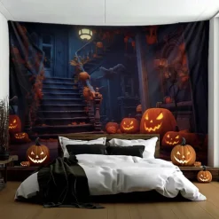 Halloween Decorations Hunted House Hanging Tapestry Wall Art Large Tapestry Mural Decor Photograph Backdrop Blanket Curtain Home Bedroom Living Room