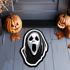 Halloween Decorations Irregular Ghost Doormat Kitchen Mat Floor Mat Non-Slip Area Rug Oil Proof Rug Indoor Outdoor Mat Bedroom Decor Bathroom Mat Entrance Rug