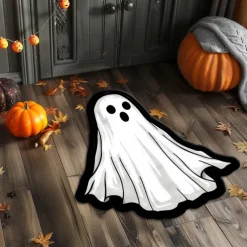 Halloween Decorations Irregular Ghost Doormat Kitchen Mat Floor Mat Non-Slip Area Rug Oil Proof Rug Indoor Outdoor Mat Bedroom Decor Bathroom Mat Entrance Rug
