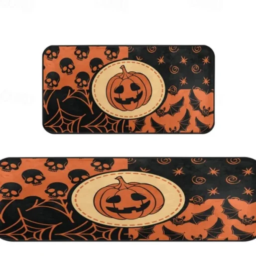 Halloween Decorations Kitchen Rug Area Rug Mat Non-Slip Oil Proof Floor Mat Livingroom Rug Indoor Outdoor Mat Bedroom Decor Bathroom Mat Entrance Rug Door Mat
