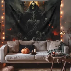 Halloween Decorations Monster Castle Hanging Tapestry Wall Art Large Tapestry Mural Decor Photograph Backdrop Blanket Curtain Home Bedroom Living Room