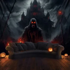 Halloween Decorations Monster Castle Hanging Tapestry Wall Art Large Tapestry Mural Decor Photograph Backdrop Blanket Curtain Home Bedroom Living Room