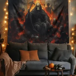 Halloween Decorations Monster Castle Hanging Tapestry Wall Art Large Tapestry Mural Decor Photograph Backdrop Blanket Curtain Home Bedroom Living Room