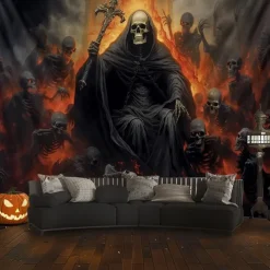 Halloween Decorations Monster Castle Hanging Tapestry Wall Art Large Tapestry Mural Decor Photograph Backdrop Blanket Curtain Home Bedroom Living Room