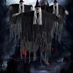 Halloween Decorations Outdoor, 1 Pcs Halloween Hanging Witch with Bendable Arms, Hanging Wicked Witches for Halloween Outdoor,Lawn, Yard, Patio Decorations