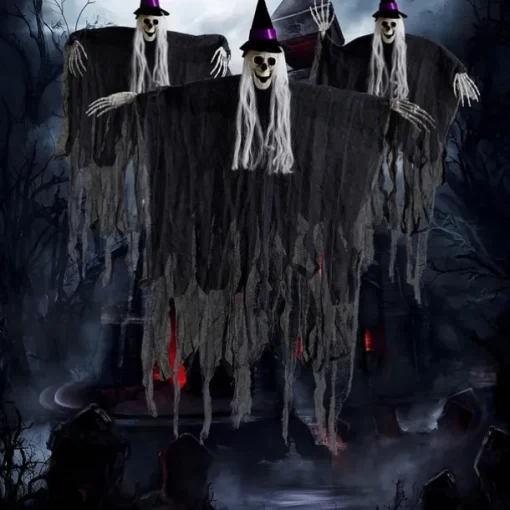 Halloween Decorations Outdoor, 1 Pcs Halloween Hanging Witch with Bendable Arms, Hanging Wicked Witches for Halloween Outdoor,Lawn, Yard, Patio Decorations