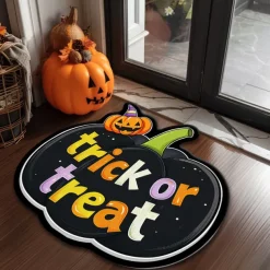 Halloween Decorations Pumpkin Boo Irregular Doormat Kitchen Mat Floor Mat Non-Slip Area Rug Oil Proof Rug Indoor Outdoor Mat Bedroom Decor Bathroom Mat Entrance Rug