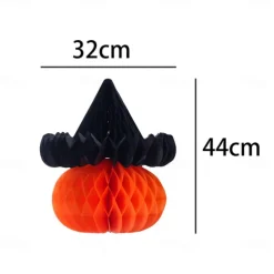 Halloween Decorations Pumpkin Spider Cat Honeycomb Ball Charm Paper Easy to Install