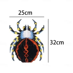Halloween Decorations Pumpkin Spider Cat Honeycomb Ball Charm Paper Easy to Install
