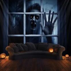 Halloween Decorations Scary Ghost Hanging Tapestry Wall Art Large Tapestry Mural Decor Photograph Backdrop Blanket Curtain Home Bedroom Living Room Decoration
