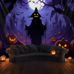 Halloween Decorations Scary Death Hanging Tapestry Wall Art Large Tapestry Mural Decor Photograph Backdrop Blanket Curtain Home Bedroom Living Room Decoration Ghost