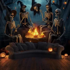 Halloween Decorations Skulls Party Hanging Tapestry Wall Art Large Tapestry Mural Decor Photograph Backdrop Blanket Curtain Home Bedroom Living Room Decoration