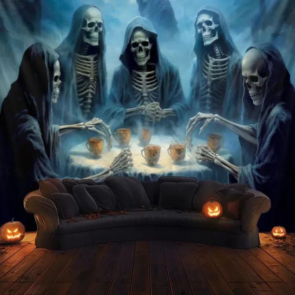 Halloween Decorations Skulls Party Hanging Tapestry Wall Art Large Tapestry Mural Decor Photograph Backdrop Blanket Curtain Home Bedroom Living Room Decoration