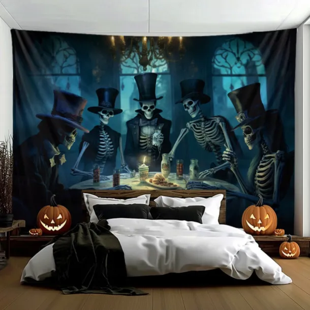 Halloween Decorations Skulls Party Hanging Tapestry Wall Art Large Tapestry Mural Decor Photograph Backdrop Blanket Curtain Home Bedroom Living Room Decoration