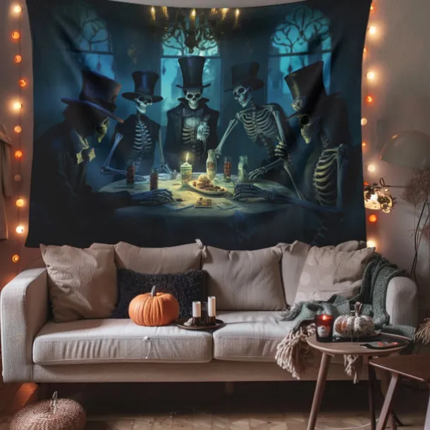 Halloween Decorations Skulls Party Hanging Tapestry Wall Art Large Tapestry Mural Decor Photograph Backdrop Blanket Curtain Home Bedroom Living Room Decoration