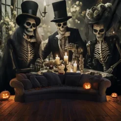 Halloween Decorations Skull Skeleton Hanging Tapestry Wall Art Large Tapestry Mural Decor Photograph Backdrop Blanket Curtain Home Bedroom Living Room