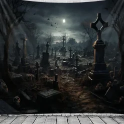 Halloween Decorations Skull Hanging Tapestry Wall Art Large Tapestry Mural Decor Photograph Backdrop Blanket Curtain Home Bedroom Living Room Decoration