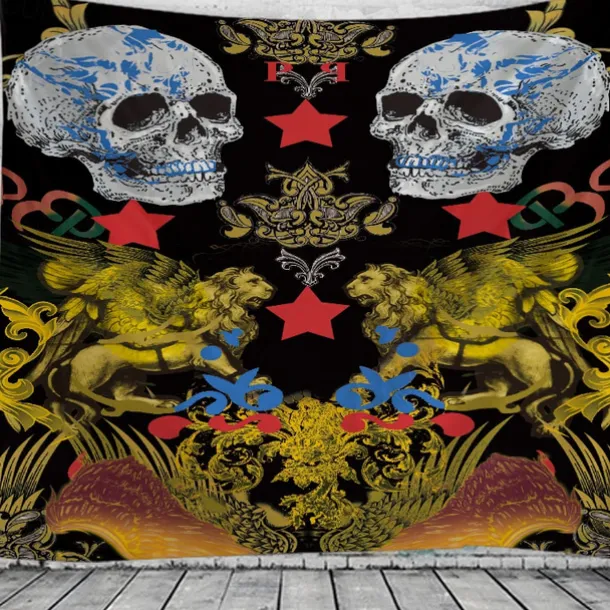 Halloween Decorations Tapestry Skeleton Wall Art Large Hanging Tapestry Mural Decor Photograph Backdrop Blanket Curtain Home Bedroom Living Room Graveyard