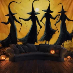 Halloween Decorations Witchs Hanging Tapestry Wall Art Large Tapestry Mural Decor Photograph Backdrop Blanket Curtain Home Bedroom Living Room