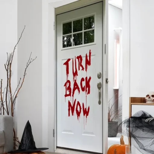 Halloween Door Cover – "Don't Open, Dead Inside" Bloody Warning Sign, Horror Zombie Entrance Banner, Spooky Outdoor & Indoor 2025 Halloween Decoration for Bedroom, Living Room, Bathroom