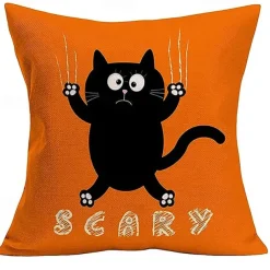 Halloween Double Side Pillow Cover 1PC Soft Decorative Square Cushion Case Pillowcase for Bedroom Livingroom Sofa Couch Chair Pumpkin Ghost Trick or Treat Halloween Decorations