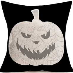 Halloween Double Side Pillow Cover 1PC Soft Decorative Square Cushion Case Pillowcase for Bedroom Livingroom Sofa Couch Chair Pumpkin Ghost Trick or Treat Halloween Decorations