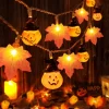 Halloween Fall Pumpkin String Lights Hat Pumpkin Maple Leaf String Lights 3M-20LEDs 1.5M-10LEDs Battery Powered Home Party Holiday Halloween Decoration Lights