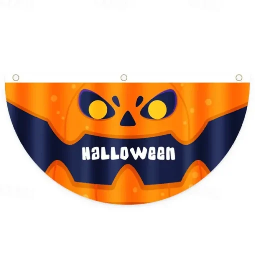 Halloween Fan Flag Bunting Outdoor Flag for Outdoor Halloween Yard Fence Hanging Spooky Pumpkin Banner Flag Table Decor Fall Room Decor Aesthetic Halloween Birthday Party Decor