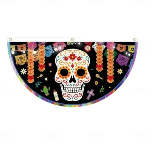 Halloween Fan Flag Bunting Outdoor Flag for Outdoor Halloween Yard Fence Hanging Spooky Pumpkin Banner Flag Table Decor Fall Room Decor Aesthetic Halloween Birthday Party Decor