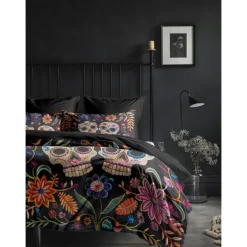 Halloween Floral Duvet Cover Set - Includes Duvet Cover and Pillowcases - Spooky and Festive Design - Soft and Comfortable Fabric - Perfect for Halloween Home Decor
