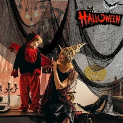 Halloween Gauze Creepy Cloth Black Netting Spider Web Decor Halloween Horror House Party Decoration