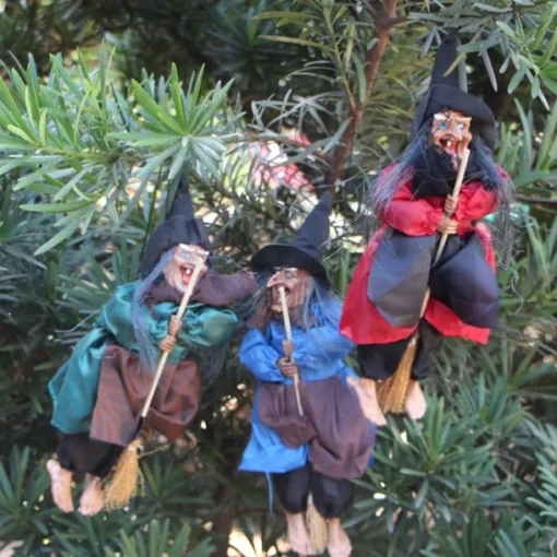 Halloween Ghost Festival Witch Figurine Hanging Doll DIY Decor Pendant Party Haunted House Props Ornament Garden Bar Decor