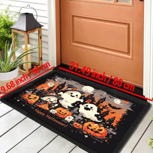 Halloween Ghost Pumpkin Doormat Kitchen Mat Floor Mat Non-Slip Area Rug Oil Proof Rug Indoor Outdoor Mat Bedroom Decor Bathroom Mat Entrance Rug