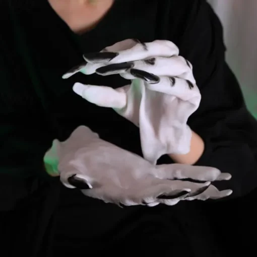 Halloween Gloves Long Ghost Claw Dress up Gloves Fashion Long Nail Role Play Theme Party Funny Witch Gloves Halloween Props Makeup Ball Party Supplies Party Dress up Horror Women's White Ghost Gloves