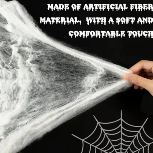 Halloween Glow in The Dark Spider Web Fake Cobwebs Stretch Green Spider Webs for Halloween Outdoor Indoor Home Decorations Creepy Party Decor