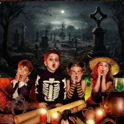 Halloween Graveyard Hanging Tapestry Wall Art Large Tapestry Mural Decor Photograph Backdrop Blanket Curtain Home Bedroom Living Room Decoration