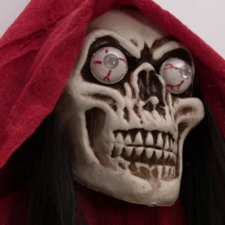 Halloween Hanging Ghost Skeleton Decorations Outdoor Hanging Grim Reapers Skeleton Led Light up Red Eyes Bendable Arms Scary Haunted House Prop