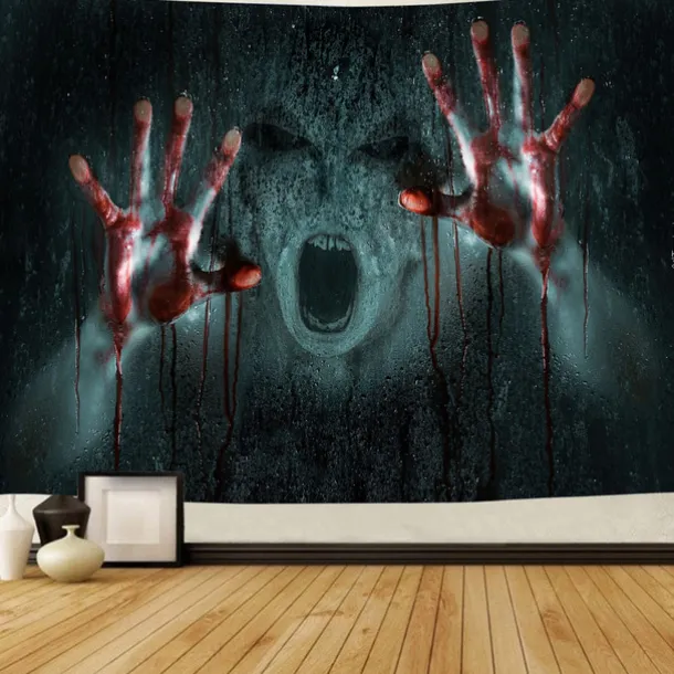 Halloween Horror Hanging Tapestry Wall Art Large Tapestry Mural Decor Photograph Backdrop Blanket Curtain Home Bedroom Living Room Halloween Decorations