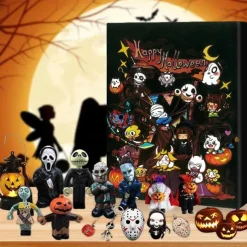 Halloween Horror Movie Advent Calendar 2025 Contains 24 Christmas Gifts, Xmas Horror Figures Countdown Calendar with Surprise Toys, Collectible Figures Gifts for Kids