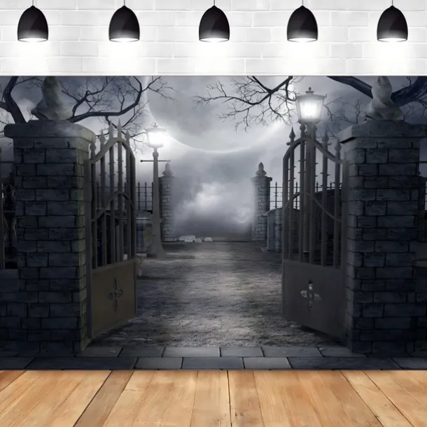 Halloween Horror Photograph Backdrop House Hanging Tapestry Wall Art Large Tapestry Mural Decor Blanket Curtain Home Bedroom Living Room Decoration