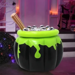 Halloween Inflatable Witch Ice Bucket Inflatable Beverage Bucket Party Holiday Horror Decoration Cross-Border Storage Bucket Beverage Bucket