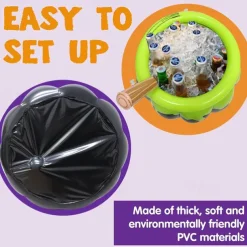 Halloween Inflatable Witch Ice Bucket Inflatable Beverage Bucket Party Holiday Horror Decoration Cross-Border Storage Bucket Beverage Bucket