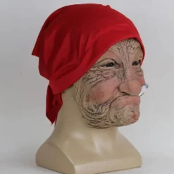 Halloween Latex face Covering Horror Head Covering Old Woman face Protection Latex Head Covering for Halloween Masquerade Carnival Costume Props