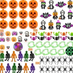 Halloween Mochi Squishy Toys with Gift Box Mini Kawaii Mochi Squeeze Toy Stress Reliever Anxiety Packs for Kids Party Favors Halloween Miniatures Halloween Treat Bags Gifts
